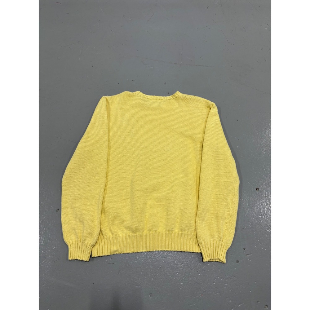 Polo Ralph Lauren Mens XL Yellow Cotton Ribbed Knit Crewneck Pony Logo Sweater - Picture 6 of 6